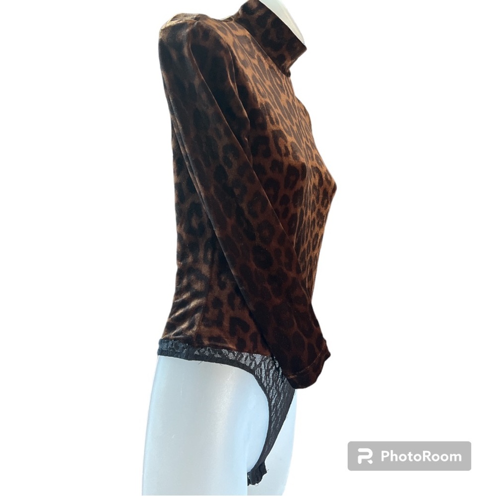 Cache Vintage Leopard Print Velvet And Lace Bodys… - image 3